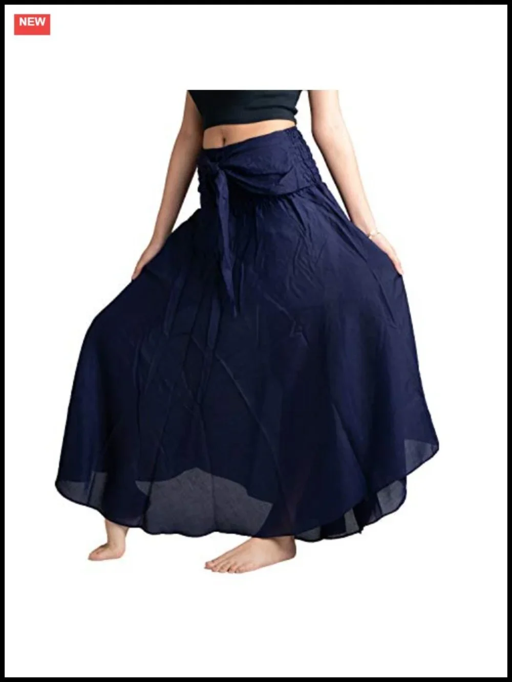 Maxi Boho Skirt for Women Lightweight Rayon Asymmetrical High Waist Convertible
